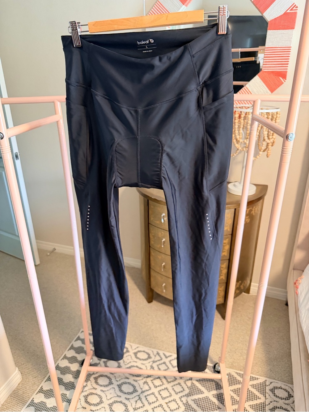 Baleaf Women's Black Padded Leggings for Spin/Cycling